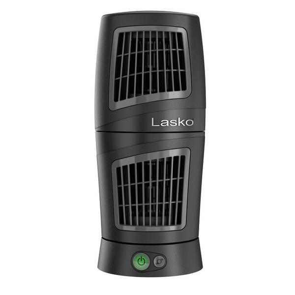 Lasko 4911 12" Twist-Top™ Tower Table Fan — 3 Speeds, Oscillation, Compact Desktop Design, Black