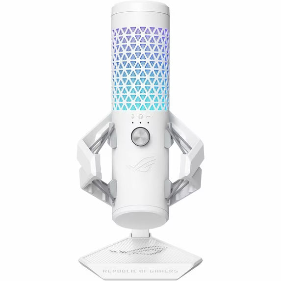 ASUS ROG Carnyx USB Condenser Microphone — 25mm Capsule, 192kHz/24-bit, Aura Sync RGB, White