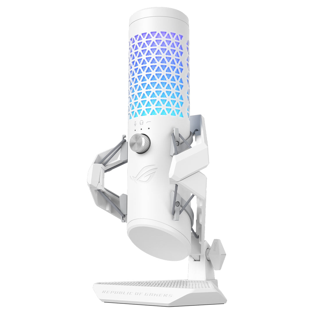 ASUS ROG Carnyx USB Condenser Microphone — 25mm Capsule, 192kHz/24-bit, Aura Sync RGB, White