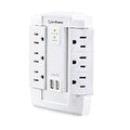 CyberPower CSP600WSURC2 Surge Protector — 6 Swivel Outlets, 2 USB, 1200J, $75K Equipment Guarantee