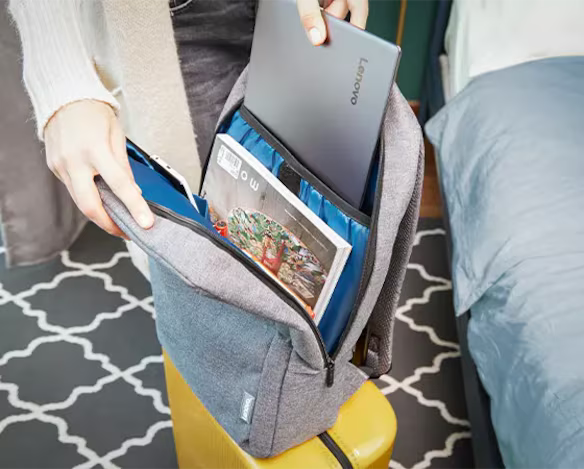 Lenovo B210 15.6" Laptop Backpack — Water-Repellent, Gray, Padded Protection