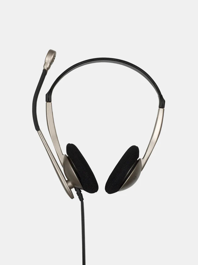Koss CS100 On-Ear Communication Headset — Noise-Canceling Mic, Silver, Lifetime Warranty