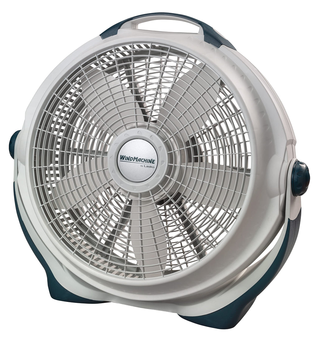 Lasko Wind Machine 3300 — 20" Pivoting Air Circulator Floor Fan, 3 Speeds, 4750 CFM, Gray