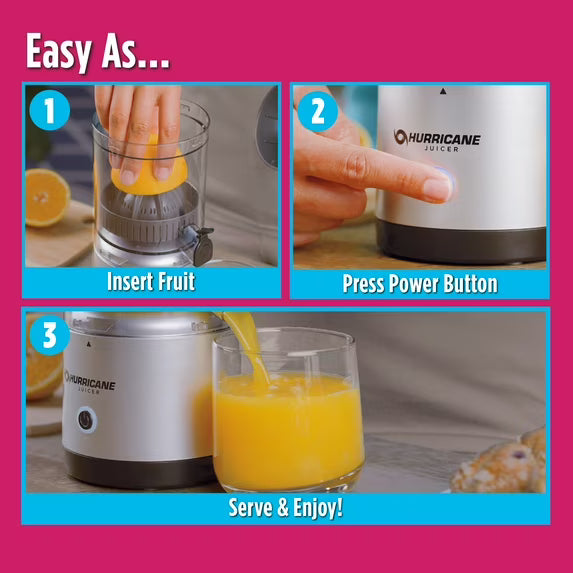 Hurricane Cordless Juicer 45W — Rechargeable, 220ml, One-Touch, Dishwasher-Safe, Gray