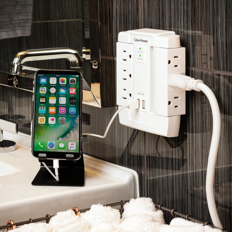 CyberPower CSP600WSURC2 Surge Protector — 6 Swivel Outlets, 2 USB, 1200J, $75K Equipment Guarantee