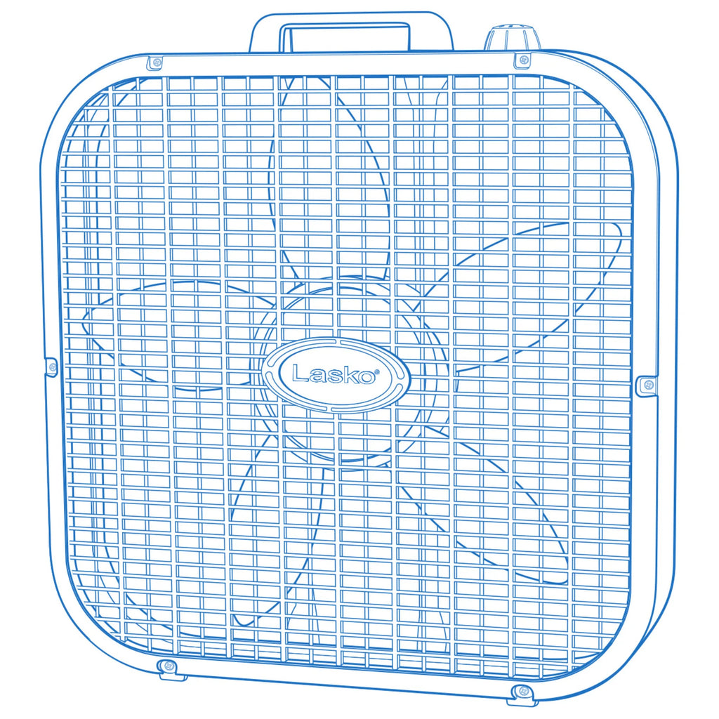 Lasko 3733 20" Box Fan — 3 Quiet Speeds, Save Smart® Less Than 2¢/hr, Window or Floor Use, White