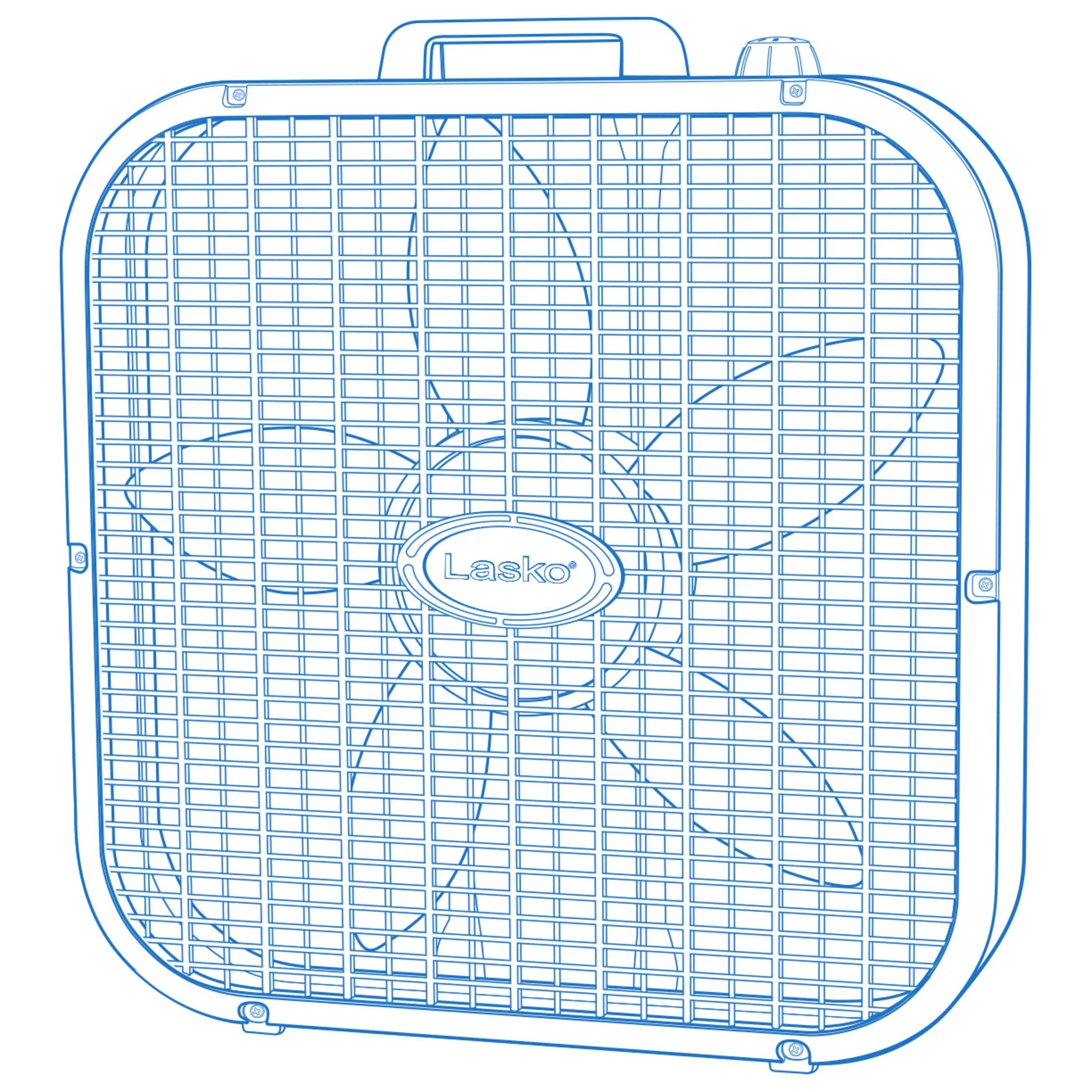Lasko 3733 20" Box Fan — 3 Quiet Speeds, Save Smart® Less Than 2¢/hr, Window or Floor Use, White