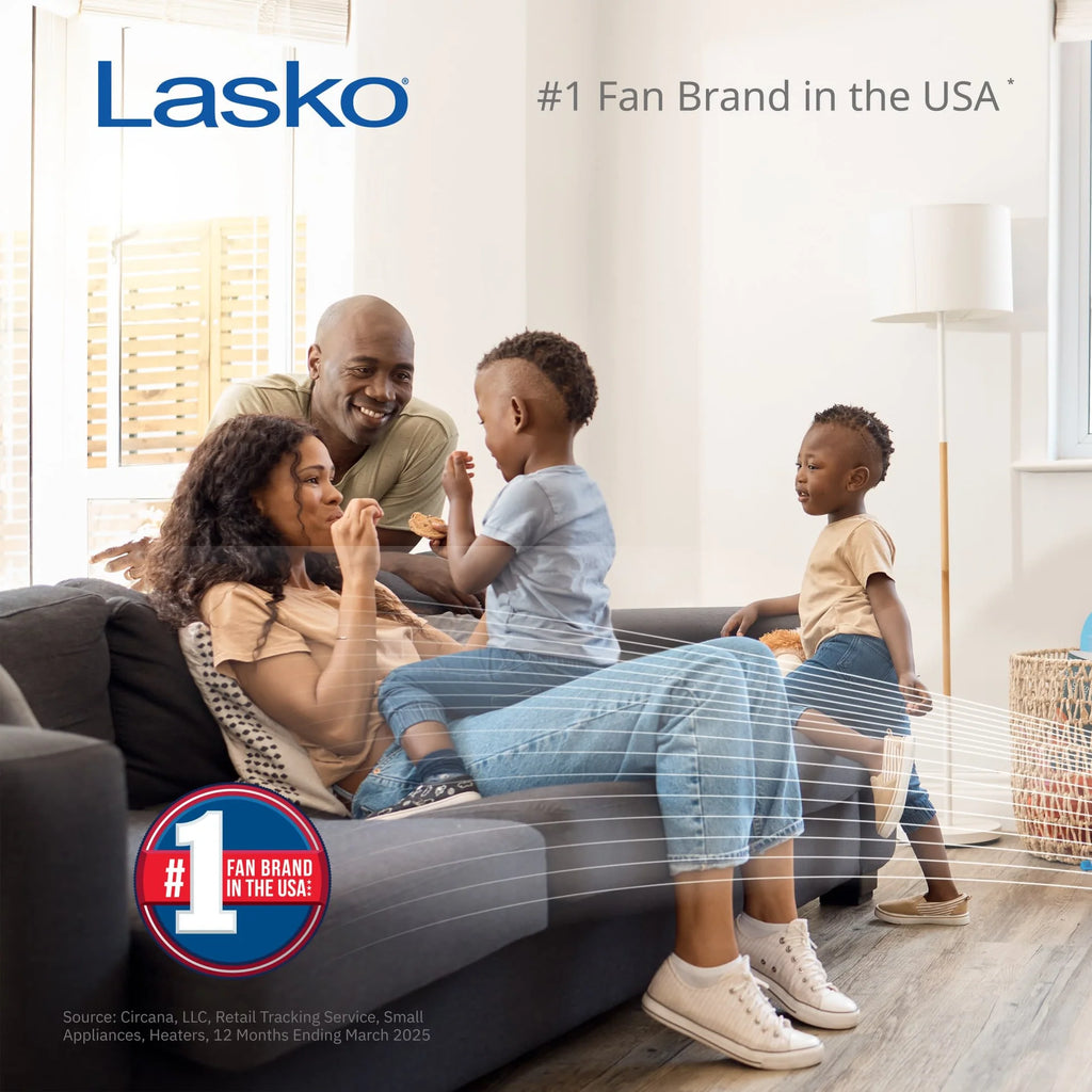 Lasko 4911 12" Twist-Top™ Tower Table Fan — 3 Speeds, Oscillation, Compact Desktop Design, Black