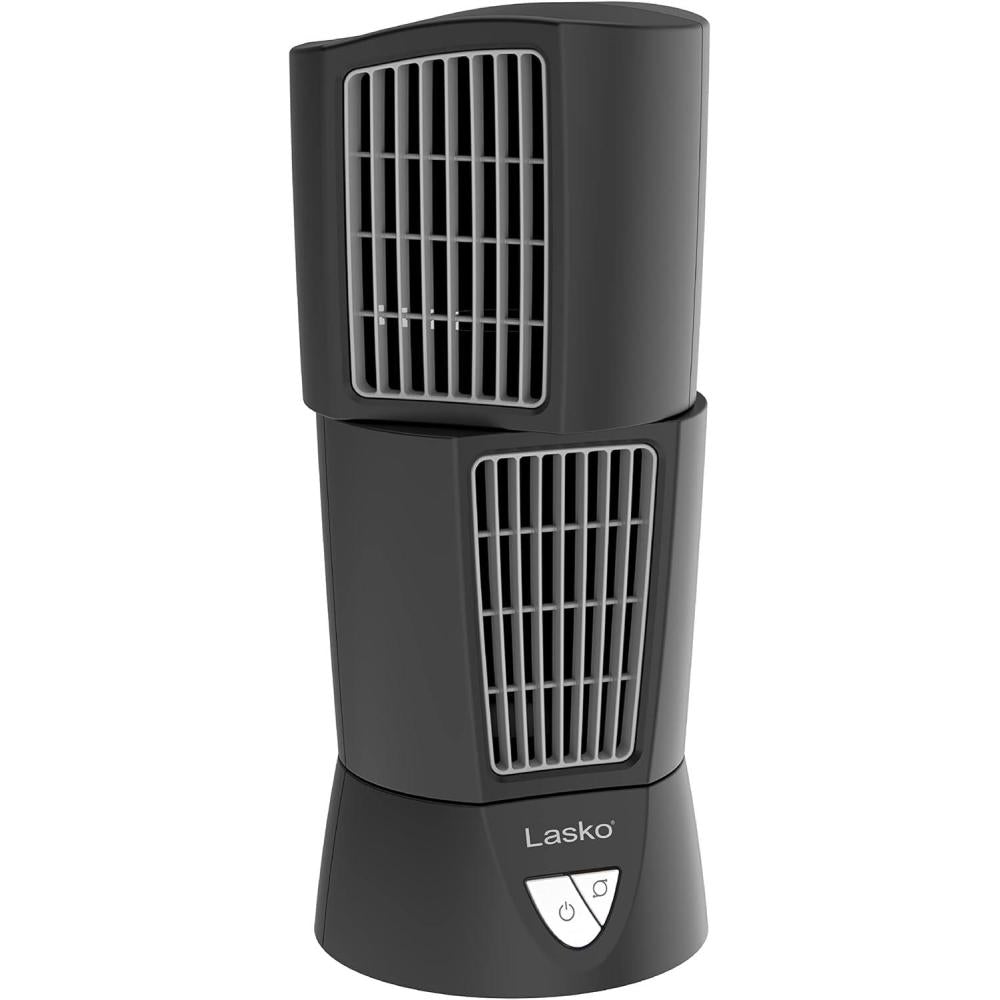 Lasko 4911 12" Twist-Top™ Tower Table Fan — 3 Speeds, Oscillation, Compact Desktop Design, Black